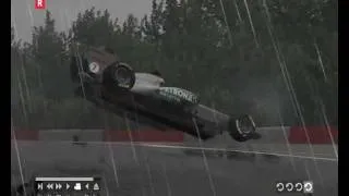 F1 2011 Codemasters - Schumacher Crashes At Eau Rouge (Spa Francorchamps)