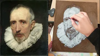 Van der Geest (Anthony van Dyck) master-copy part II - Completing the Underpainting