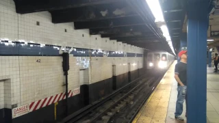 R68 (D) Train at 42nd Street - Port Authority Bus Terminal