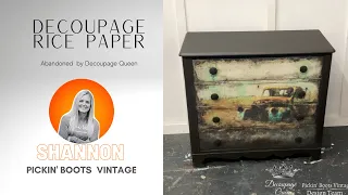 Using Decoupage Rice Paper on a Dresser