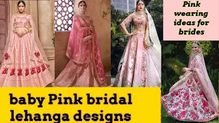 Baby Pink bridal lehanga#wearing idea for brides
