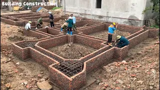 Construction Techniques For Building House Foundations With Sturdy Concrete Columns And Beams