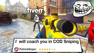 I hired a PRO SNIPER COACH on Fiverr and then 1v1'd him.. 😂😂