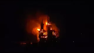 30-метровый замок сожгли на Масленицу в Никола Ленивце