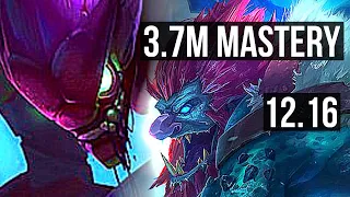 KHA'ZIX vs TRUNDLE (JNG) | 3.7M mastery, 1300+ games, 15/3/11, Godlike | KR Grandmaster | 12.16