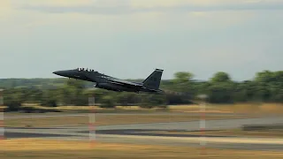 USAF F-15Es Take Off For NATO Air Shielding