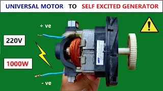 220v, 1000 Watt Universal Motor to Self Excited Generator (Vacuum Motor)