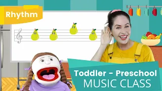 Rhythms in the kitchen! | Toddler & preschool introduction to rhythm | Music classes for kids