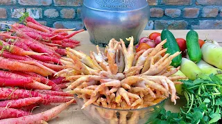 How to cook delicious Chicken feet in afghan cauldron?#homemade