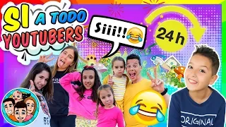 🤪 Reto 24 HORAS diciendo SÍ a TODO !!😈 YOUTUBERS Obedecen TODAS Mis ÓRDENES en WARNER 😂😜