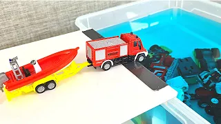 Diecast Cars And Trucks Sliding Into The Blue Water * - MyModelCarCollection