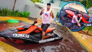 COLOQUEI O JETSKI NA PISCINA E MOLHEI TODOS MEUS AMIGOS !! * kkkkkkk * 😂