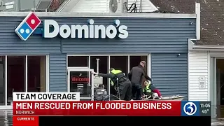 CAUGHT ON CAMERA: People rescued from flooded Domino’s in Norwich