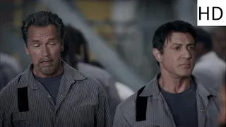 Sylvester Stallone vs Arnold Schwarzenegger. Escape Plan (2013) movie clip.