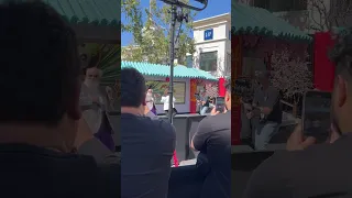 Jack Black (Tenacious D) performing "Hit Me Baby One More Time" Filming at The Grove Kung Fu Panda 4