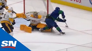 Nils Höglander Fakes Shot & Dangles Around Juuse Saros To Score Beauty