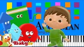 Shapes Song Charlie and the Shapes BabyTV Slow EASY Medium 4K Piano Tutorial