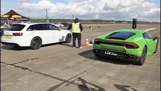 Lamborghini Huracan RWD vs Audi RS6 - 1/2 Mile Drag Race