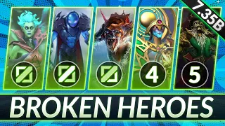 4 MOST BROKEN HEROES in EVERY ROLE - CLIMB MMR FAST in 7.35B - Dota 2 Meta Guide