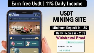 New Usdt Mining Site | usdt earning site | usdt mining app | trx Cloud Mining | usdt investment site