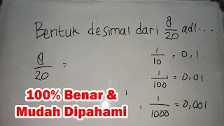 Bentuk Pecahan Desimal Dari 8/20 Adalah