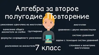 Алгебра за второе полугодие. Повторение. 7 класс