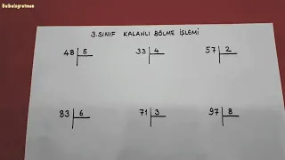 Kalanlı bölme işlemi ve sağlaması 3.sınıf  @Bulbulogretmen #matematik #bölme #kalanlıbölme #school