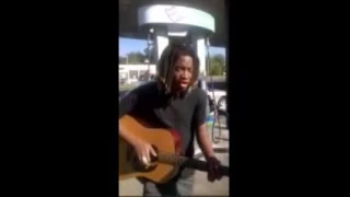 Omar Gordon Young Blues Musician Clarksdale Mississippi Captured Playing Gibson Guitar On Street