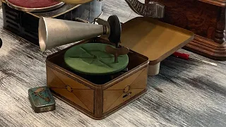 Bing Pigmyphone Gramophone c 1920 Playing An Original Pigmyphone 78rpm Record