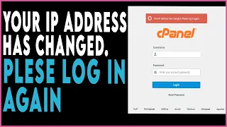 Cpanel Login Error Your Ip Address Has Changed Please Login Again  | Error Solved