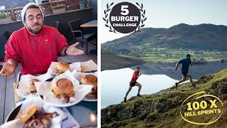 100 x Hill Sprints + 5 Burger Eating CHALLENGE