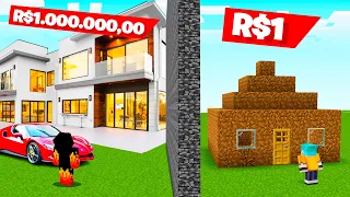 Batalha de Construção de R$1,00 vs R$1.000.000,00 no Minecraft