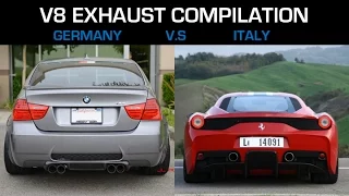 V8 Exhaust compilation Germany vs Italy