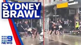 Police hunt youths responsible for chaotic brawl outside Sydney mall | 9 News Australia