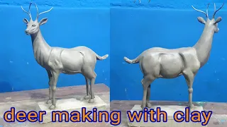 How to make deer with clay || clay deer making process || how to make clay animal making