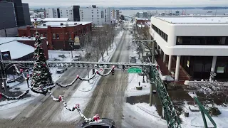 Drone Video: Downtown Everett in the Snow