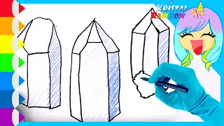 How to draw crystal [EASY] Drawing tutorial Crystal Quartz #KristalRainbowCreativeTV