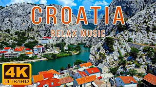 FLYING OVER CROATIA 4K - Relaxing Music & Amazing Beautiful Nature Scenery For Stress Relief