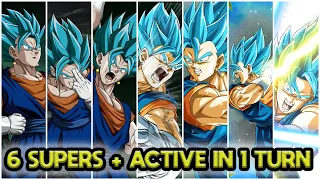 EZA LR Vegito Blue Doing 6 Super Attacks + Active Skill in 1 turn! Dragon Ball Z Dokkan Battle