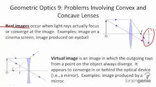 Physics 7.3.11 Geometric Optics 9 Problems Involving Convex and Concave Lenses