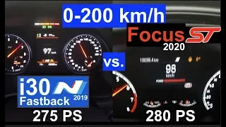 ACCELERATION VS. | Ford Focus ST 280 PS vs. Hyundai i30 N Performance 275 PS