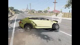 On the highway with destruction in a Lamborghini Urus #11 | BeamNG Drive