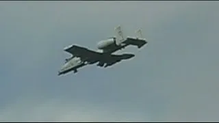 Holbeach bomb range, A-10, bombing plus GAU-8 gun firing.