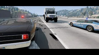 BeamNG drive  car vs police spike strip#1