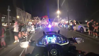 Scarborough Goldwing light Parade 2023 - From The Bike!