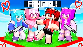 LOCKED on ONE CHUNK With CRAZY POPULAR FAN GIRLS... (Minecraft)