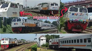 KERAMAIAN KERETA API DI JALUR PERCABANGAN STASIUN CIKAMPEK