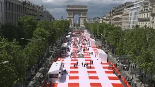 A giant picnic brings together 4,000 people on the Champs-Elysees | AFP
