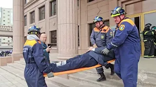 В Мега Палас Центре прошли пожарно-тактические учения 3