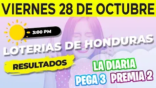 Sorteo 3PM Loto Honduras, La Diaria, Pega 3, Premia 2, Viernes 28 de Octubre del 2022 | Ganador 😱🤑💰💵